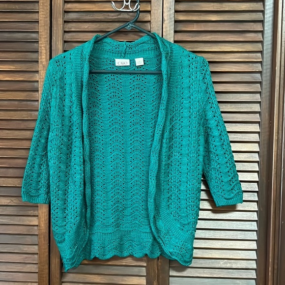 Cato Ladies Teal Color Shrug Size Medium - Picture 1 of 4